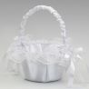 Cesta Rotonda Decorata in Tulle Bianco 15 cm