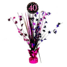 6 Palloncini Happy Birthday Elegant 40 Anni Rosa 28 cm