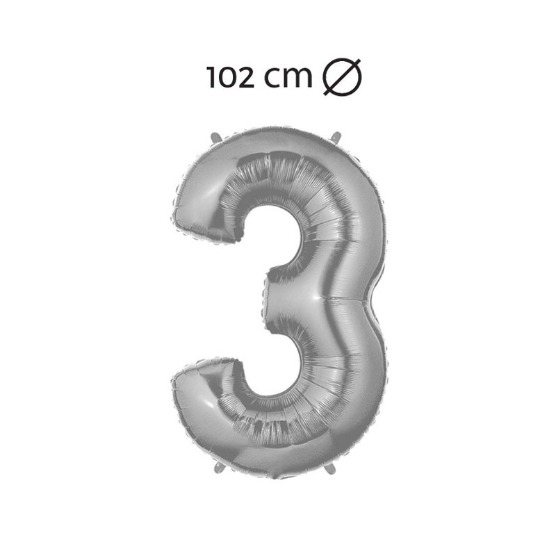 Palloncino Numero 3 Foil 102 cm