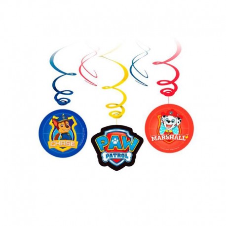 6 Decorazioni Appese Paw Patrol forma Spirale