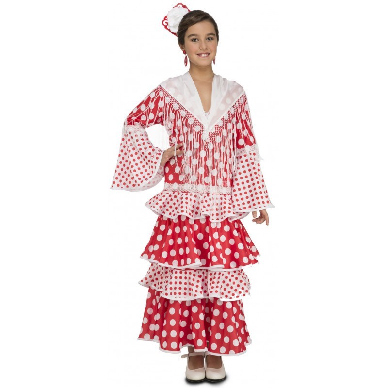 Costume da Flamenca a pois infantile