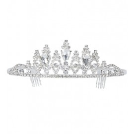 Tiara d'Argento con Strass di Lusso