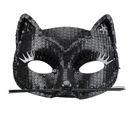 Maschera da Gatto con Borchie Nere