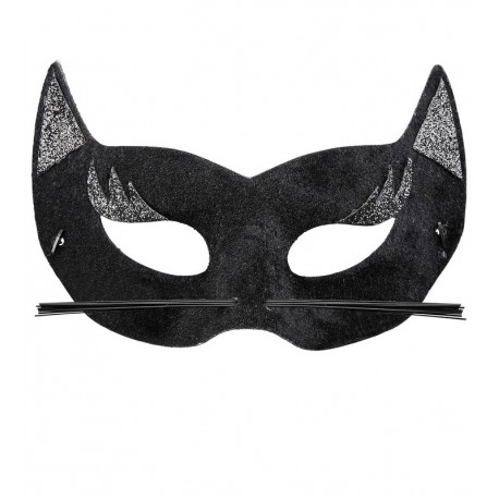 Maschera da Pantera Nera in Velluto con Glitter