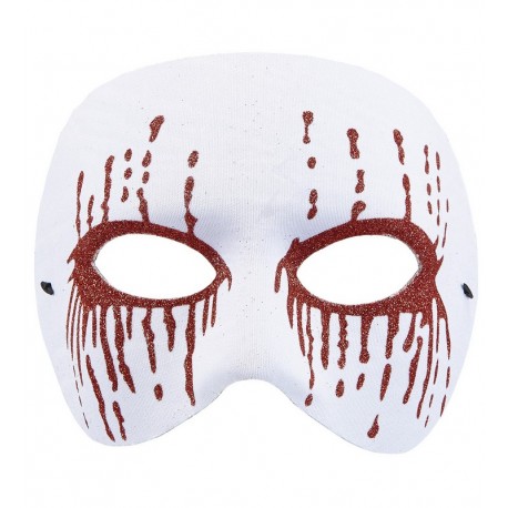 Maschera Psycho con Occhi Insanguinati con Glitter