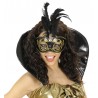 Maschera Veneziana con Glitter Dorato