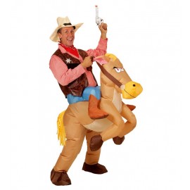 Costume da Cowboy su Cavallo Gonfiabile 