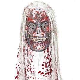 Maschera Zombie Insanguinata con Capelli