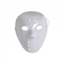 Maschera bianca in plastica mezzo viso fantasma dell'opera
