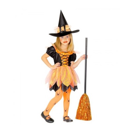 Costume da Strega arancione da Bambina Shop Online