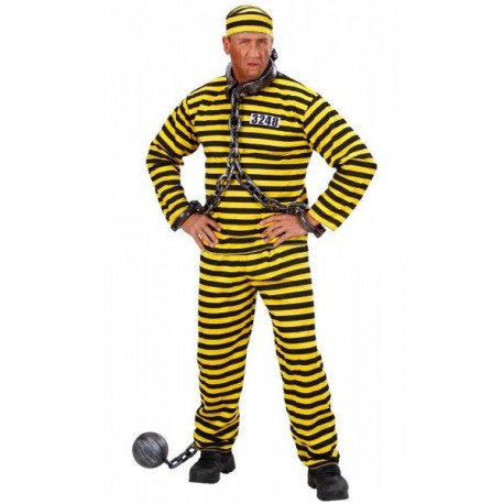 Costume da Carcerato Giallo per Uomo Economico