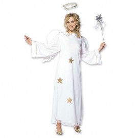 Costume da angelo donna con ali bianche in senso religioso