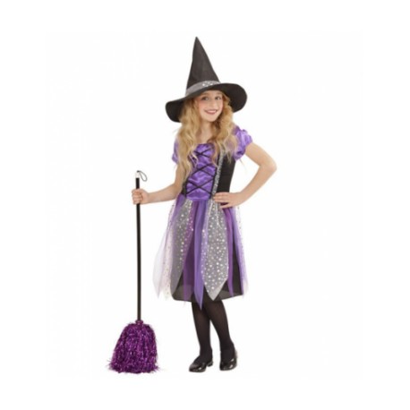 Costume da Strega Viola con Glitter per Bambina Shop