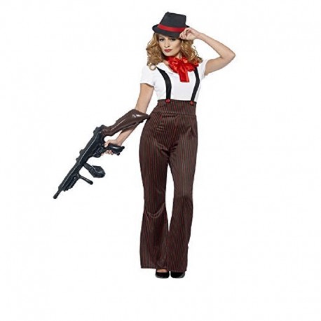 Costume da Gangster Nero e Rosso Donna Economico