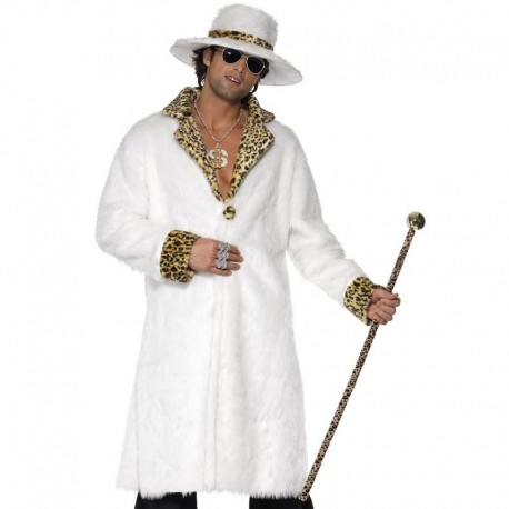 Costume da Pappone con Pelliccia Bianca e Leopardo Bianco Online