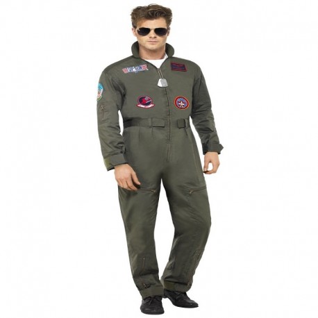 Costume Top Gun Verde Deluxe Uomo store