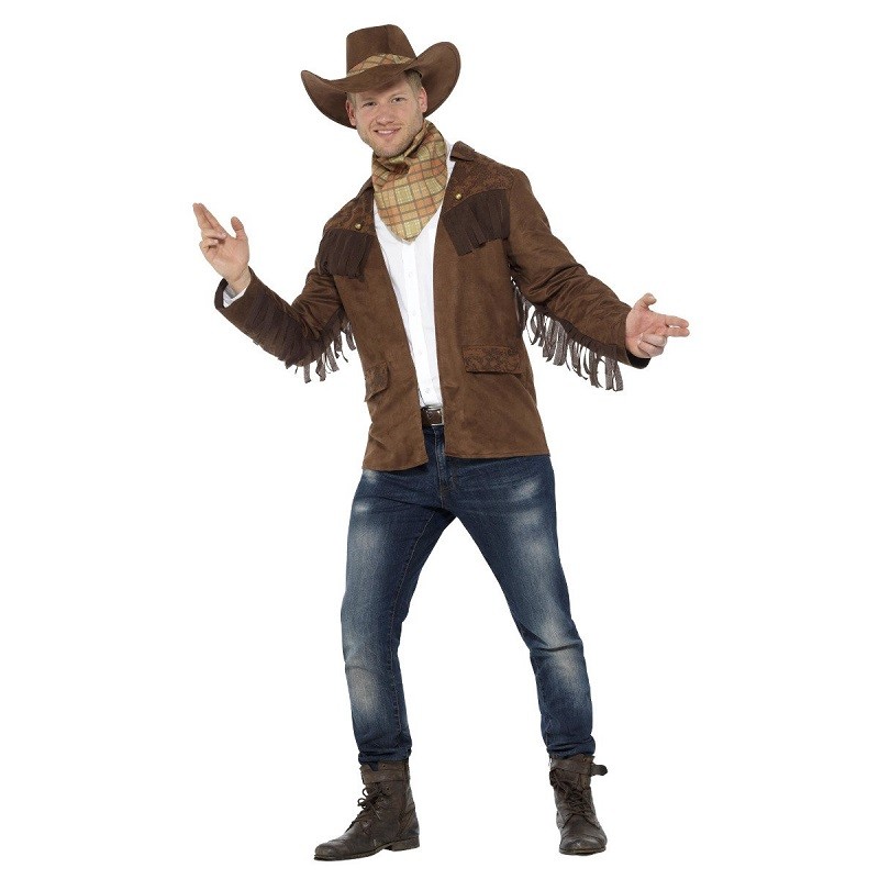 Costume Cowboy marrone adulto scontato seconda scelta