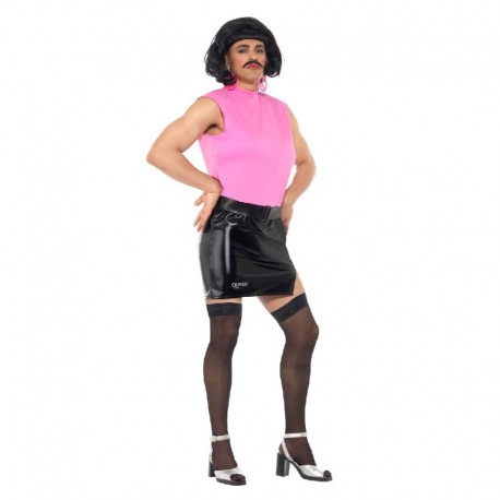 Costume Uomo da Casalinga Rosa e Nero 