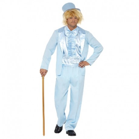 Costume da Smoking Divertente Anni '80 Azzurro in Offerta 