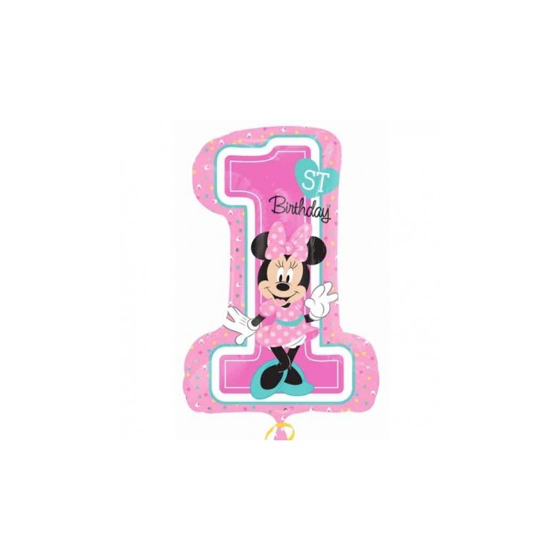 Palloncino Minnie Mouse per Primo Compleanno e Feste