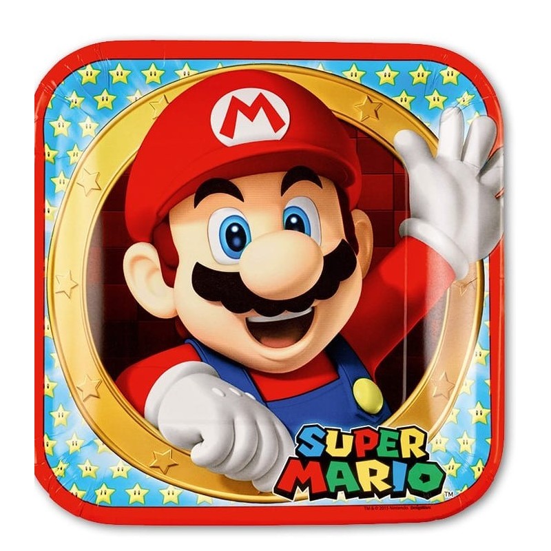 Acquista Super Mario Bros - Set 8 Piatti Cm 20 Originale