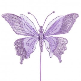 Decorazione Farfalla Color Viola Glitterata 20cm Online