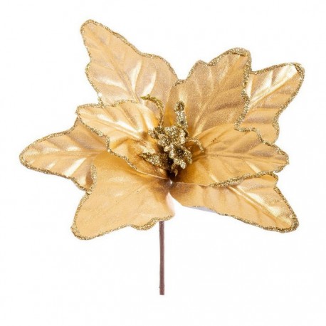 Fiore Decorazione Natalizia Color Oro Metallizzata 33 Cm Online