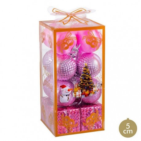 Compra Palline Plastica Natale Rosa 5x5x5 cm