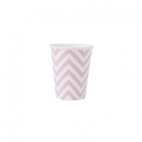 6 Bicchieri Chevron Rosa Chiaro 200 ml