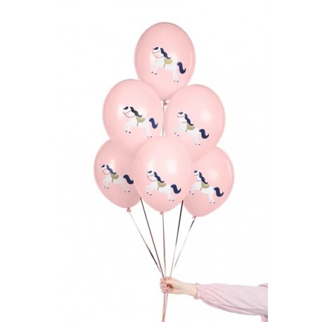 Globos 30 cm, Caballito, Rosa Pastel Palido (1 pkt / 6 uds.)