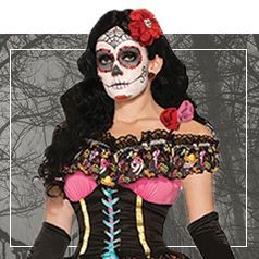 Costume teschio messicano taglia unica (S-M) in busta con gancio