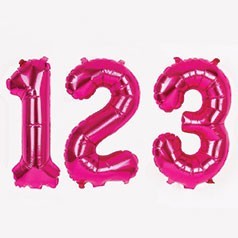 Numeri adesivi per palloncini, h 5,5 cm. 48 Etichette, 6 colori x