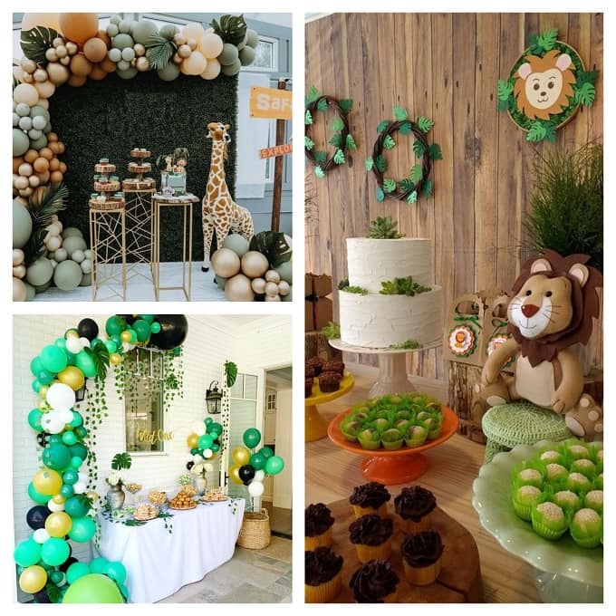 Decorazioni per feste a tema giungla, decorazioni per feste animali con  palloncini per animali, decorazioni per feste safari, copertura per tavolo  per feste nella giungla per decorazioni di compleanno